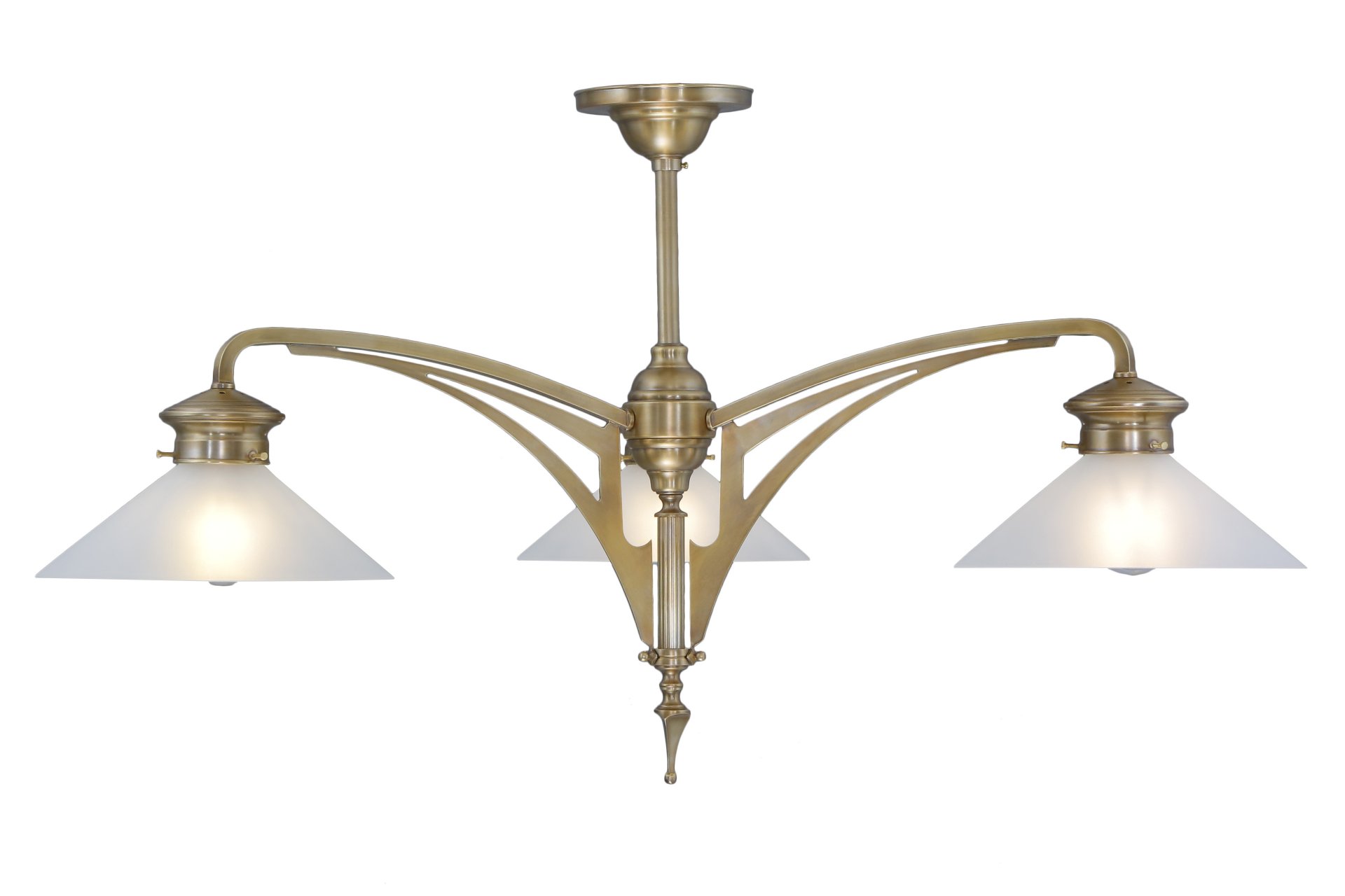 Avignon 3 karos csillár, exkluzív, kézzel készített  sárgaréz lámpa Szecessziós stílusban