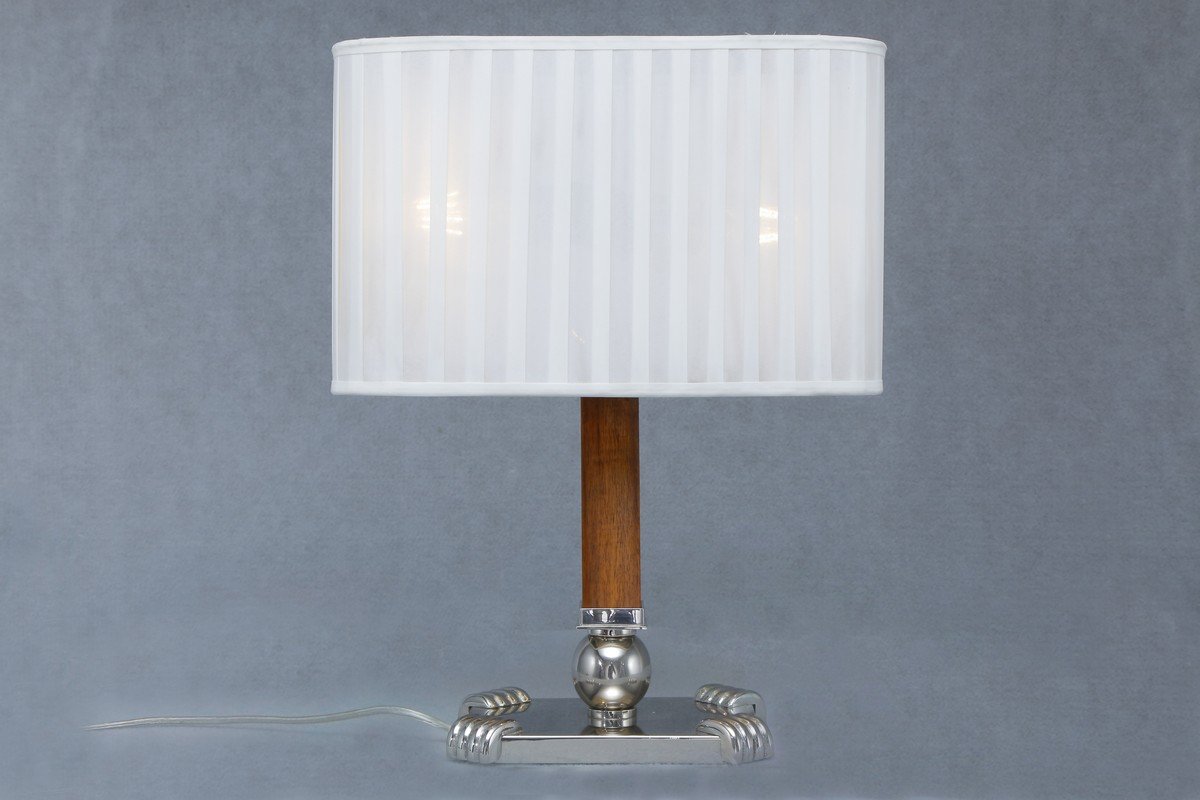 Asztali lámpa organza ernyõvel 73, exkluzív, kézzel készített  sárgaréz, fa lámpa  stílusban