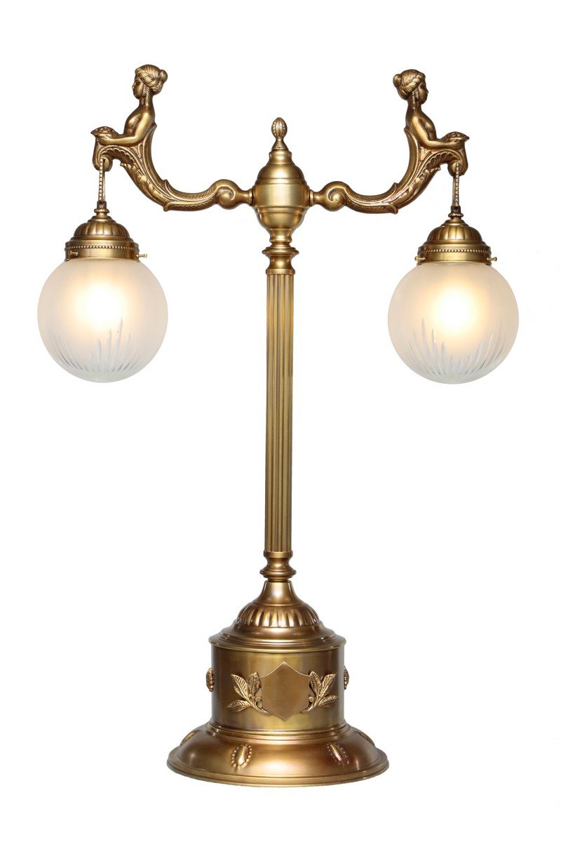 Fortuna asztali lámpa, exkluzív, kézzel készített  sárgaréz lámpa Klasszikus stílusban