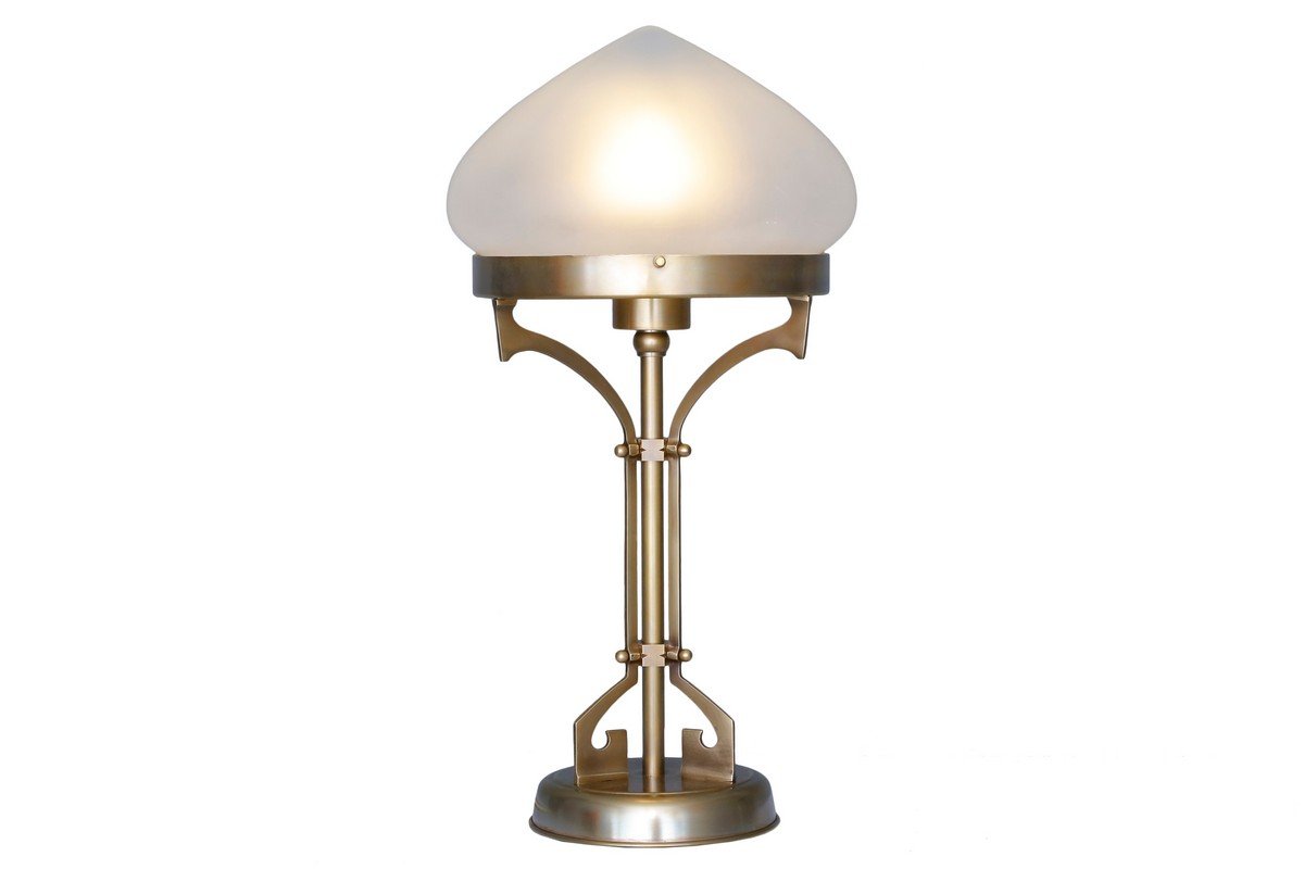 Pannon asztali lámpa, exkluzív, kézzel készített  sárgaréz lámpa Szecessziós stílusban