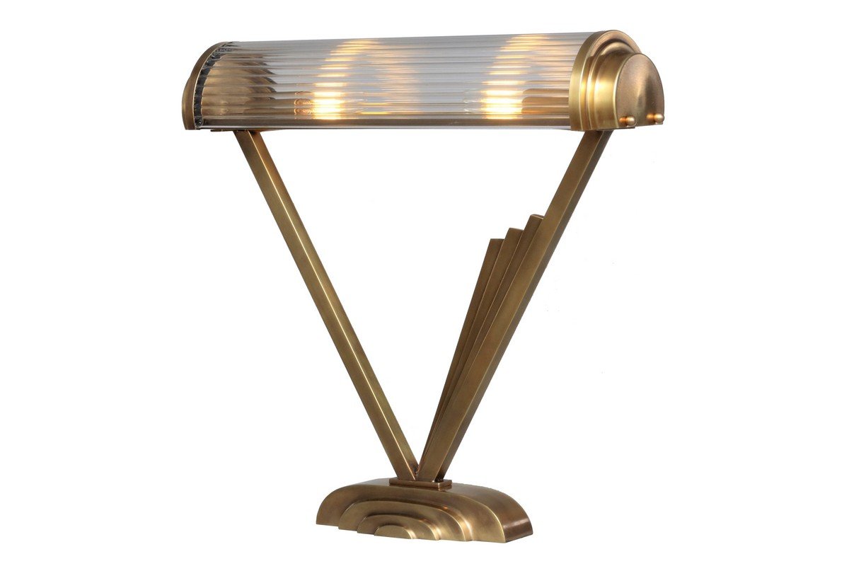 Petitot asztali lámpa V., exkluzív, kézzel készített  sárgaréz lámpa Art deco, Art deco stílusban